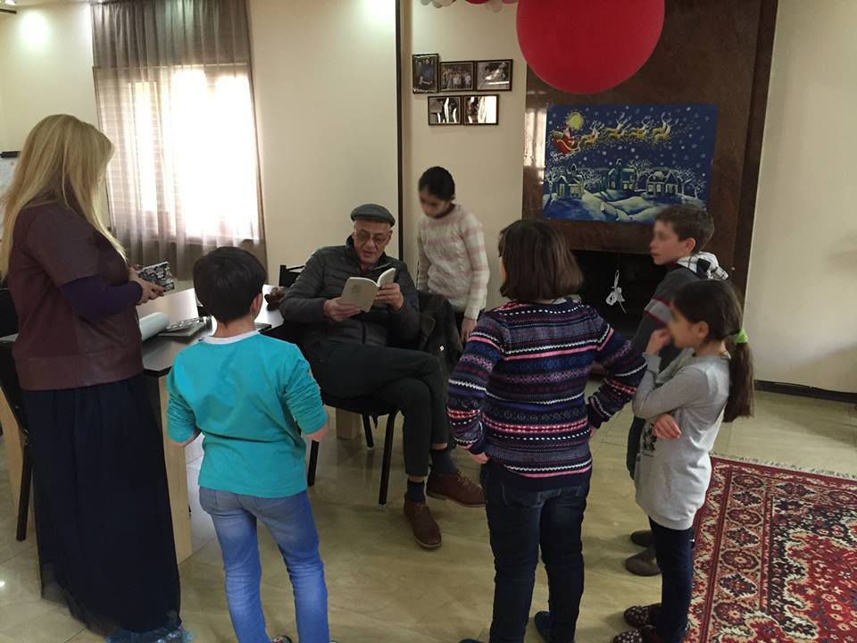 Poet Kote Kubaneishvili visited our children. image